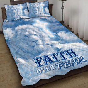 Faith Over Fear Jesus Quilt Bedding Set…