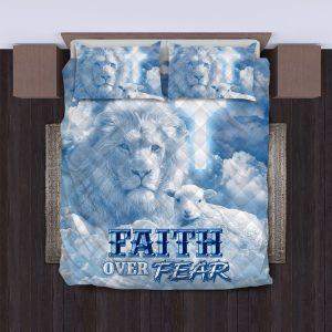 Faith Over Fear Jesus Quilt Bedding Set Christian Gift For Believers 3 beotng.jpg