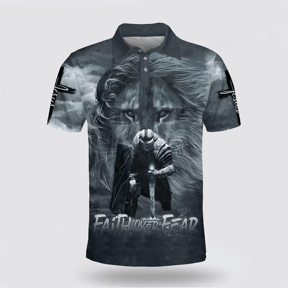 Faith Over Fear Lion Warrior Polo Shirt – Gifts For Christians Faith Over Fear Lion Warrior Polo Shirt – Gifts For Christians