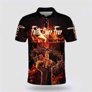 Faith Over Fear Picture Jesus Polo Shirt…