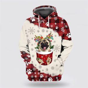 Fawn Pug In Snow Pocket Merry Christmas…