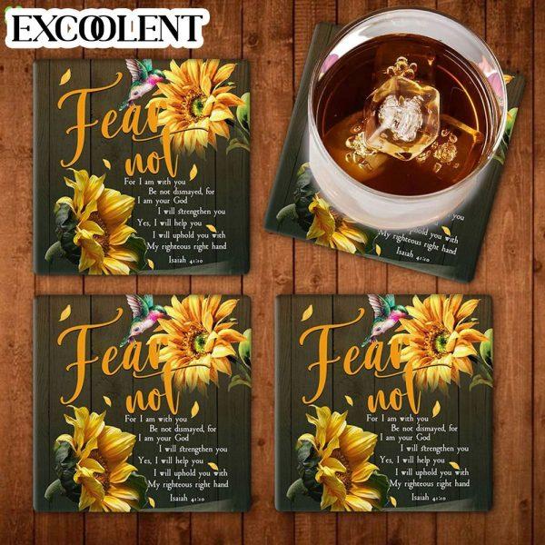 Fear Not For I Am With You Isaiah 4110 Stone Coasters – Coasters Gifts For Christian