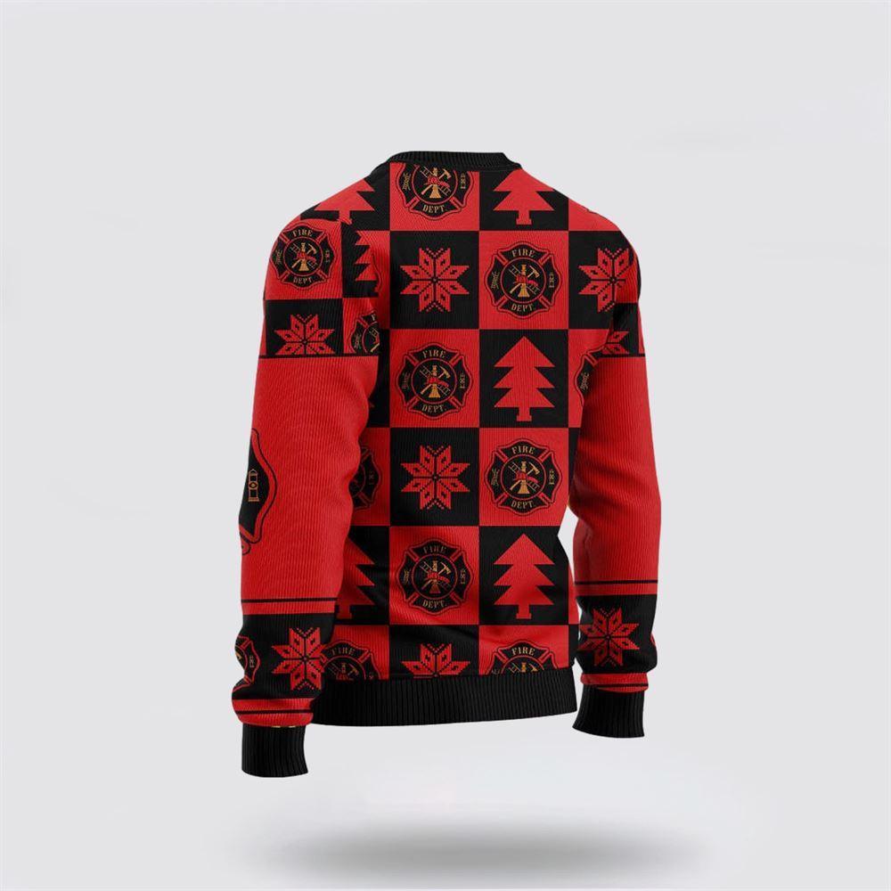 Firefighter Christmas Pattern Ugly Sweater – Christmas Gifts For Firefighters
