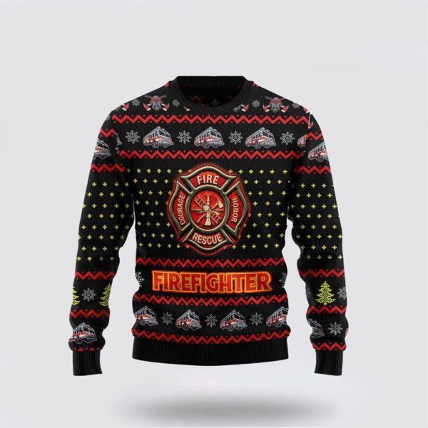 Firefighter Lover Ugly Christmas Sweater – Christmas Gifts For Firefighters