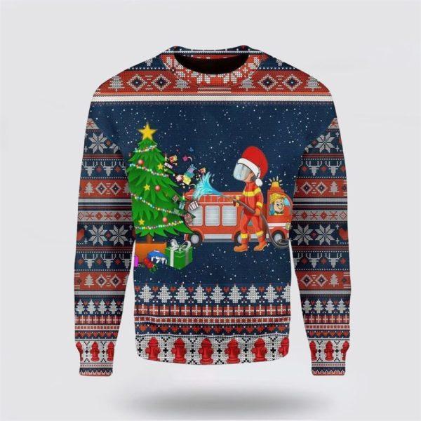 Firefighter Presents Ugly Christmas Sweater – Christmas Gifts For Firefighters