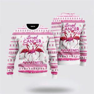 Flamingo Breast Cancer Awareness Ugly Christmas Sweater…