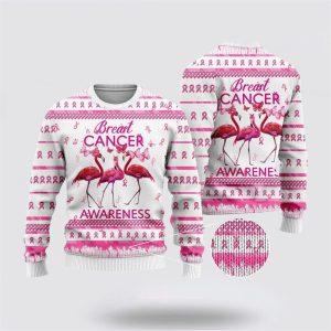 Flamingo Breast Cancer Awareness Ugly Christmas Sweater…