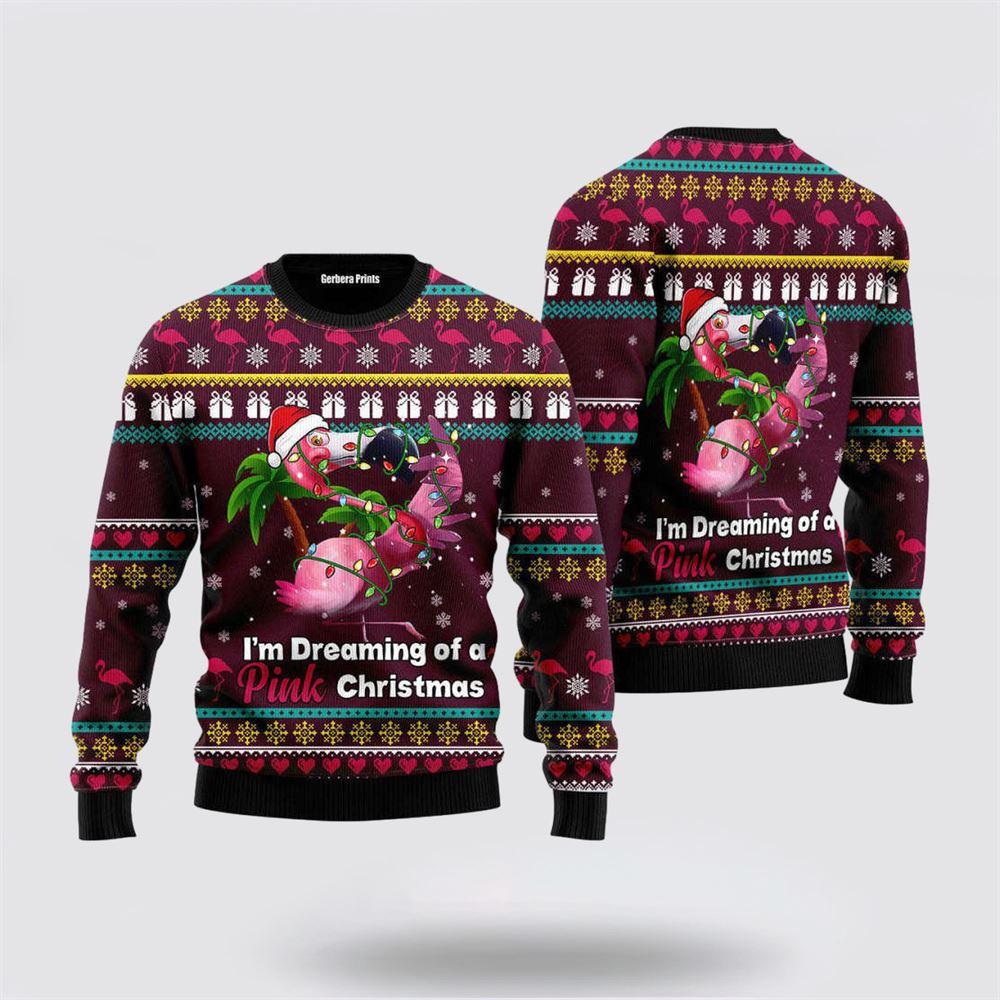 Flamingo Dream Of Pink Christmas Ugly Christmas Sweater – Christmas Gifts For Frends Flamingo Dream Of Pink Christmas Ugly Christmas Sweater – Christmas Gifts For Frends