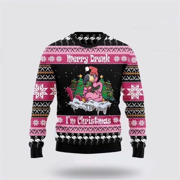 Flamingo Drunk Ugly Christmas Sweater – Sweater Gifts For Pet Lover