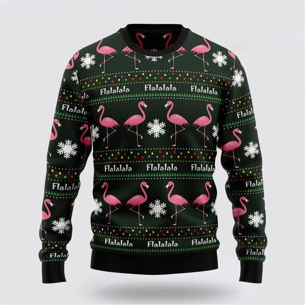 Flamingo Flalala Ugly Christmas Sweater – Sweater Gifts For Pet Lover