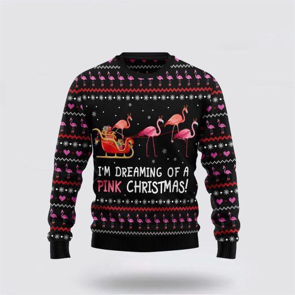 Flamingo I’m Dreaming Of A Pink Ugly Christmas Sweater – Sweater Gifts For Pet Lover