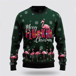 Flamingo Merry Flockin Christmas Ugly Christmas Sweater…