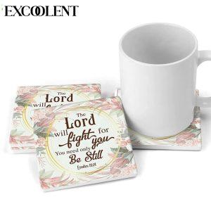 Floral Exodus 1414 The Lord Will Fight For You Stone Coasters Coasters Gifts For Christian 2 jgucly.jpg