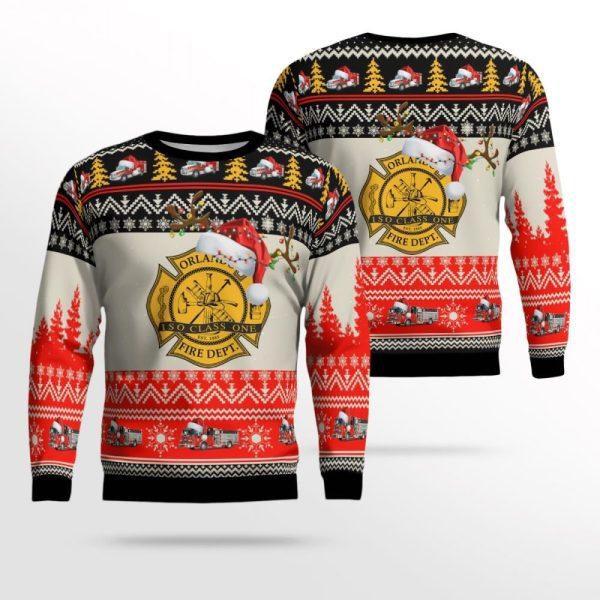 Florida Orlando Fire Dept 3D Ugly Christmas Sweater – Christmas Gifts For Firefighters