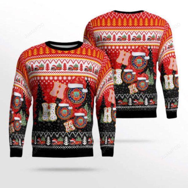 Florida, West Palm Beach Fire Department 3D Ugly Christmas Sweater – Christmas Gifts For Firefighters