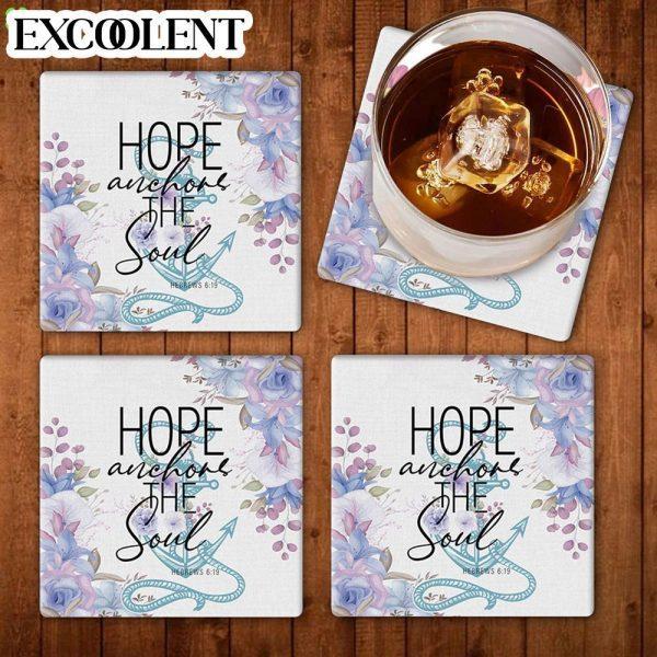 Flower Hebrews 619 Hope Anchors The Soul Stone Coasters – Coasters Gifts For Christian