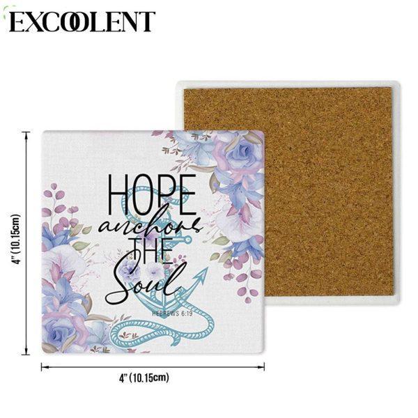 Flower Hebrews 619 Hope Anchors The Soul Stone Coasters – Coasters Gifts For Christian