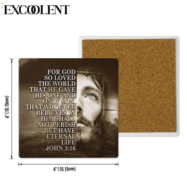 For God So Loved The World John 316 Stone Coasters – Coasters Gifts For Christian