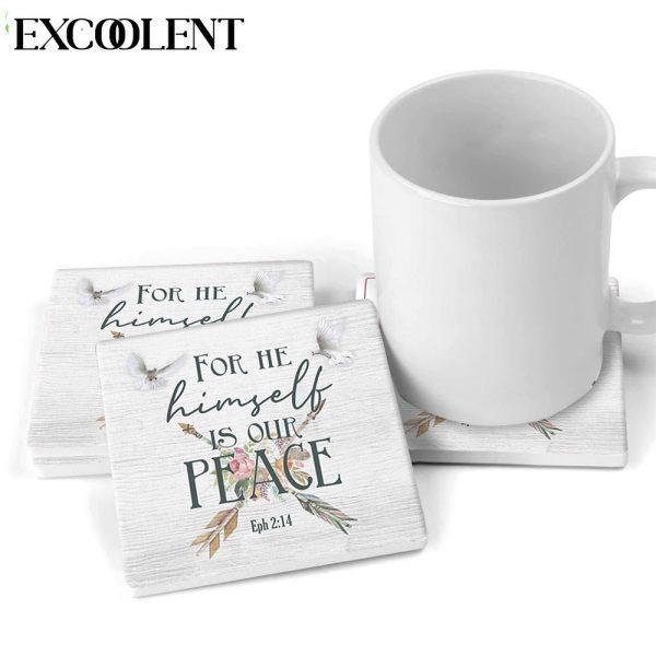 For He Himself Is Our Peace Ephesians 214 Stone Coasters – Coasters Gifts For Christian