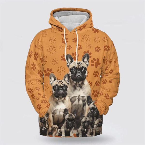 French Bulldog Family Pattern All Over Print Hoodie Shirt – Gift For Dog Lover