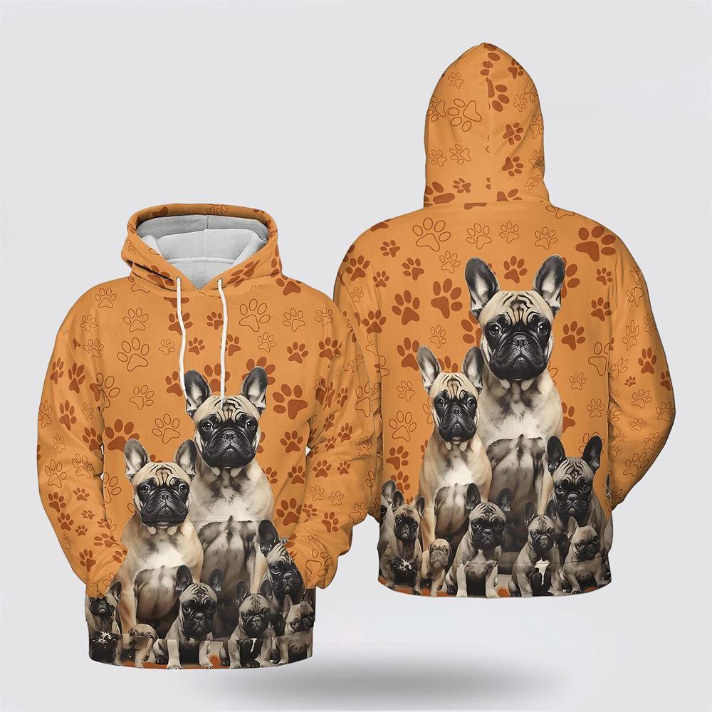 French Bulldog Family Pattern All Over Print Hoodie Shirt – Gift For Dog Lover French Bulldog Family Pattern All Over Print Hoodie Shirt – Gift For Dog Lover