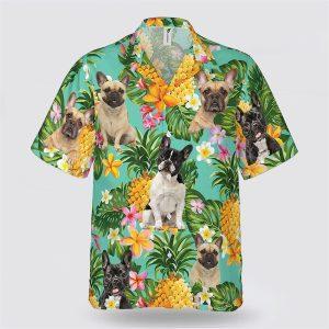 Frenchie Dog On The Flower BananaTropic Background…