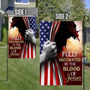 Fully Vaccinated By The Blood Of Jesus Flag 4