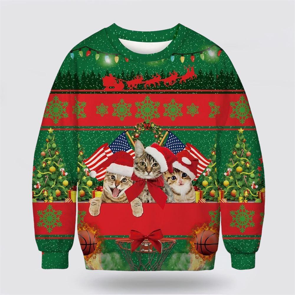 Funny Cat Ugly Christmas Sweater – Cat Lover Christmas Sweater