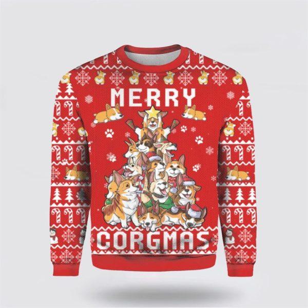 Funny Corgi Merry Corgmas Ugly Christmas Sweater – Pet Lover Christmas Sweater