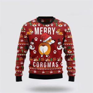 Funny Corgi Merry Corgmas Ugly Christmas Sweater…