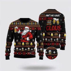 Funny Drinking With Claus Ugly Christmas Sweater…