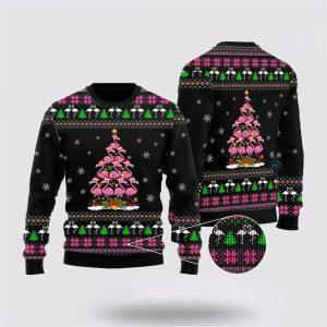 Funny Flamingo Tree Ugly Christmas Sweater –…