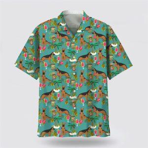 German Shepherd Hawaiian Beach Hawaiian Shirt –…