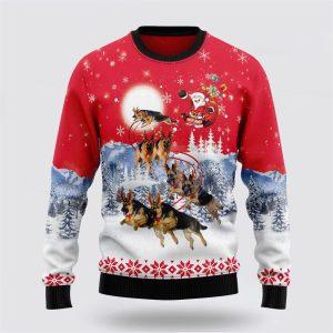 German Shepherd Santa Claus Ugly Christmas Sweater…