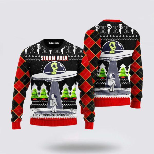 Get Festive With Alien Stop Area Ugly Christmas Sweater – Christmas Gifts For Frends