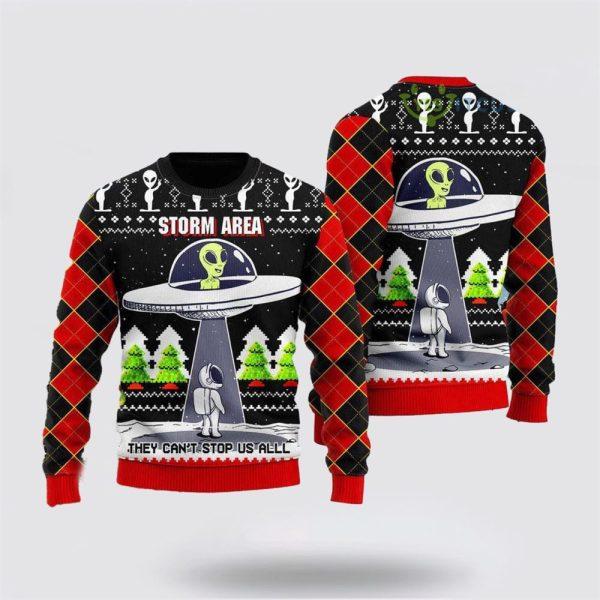 Get Festive With Alien Stop Area Ugly Christmas Sweater Perfect Christmas – Christmas Gifts For Frends