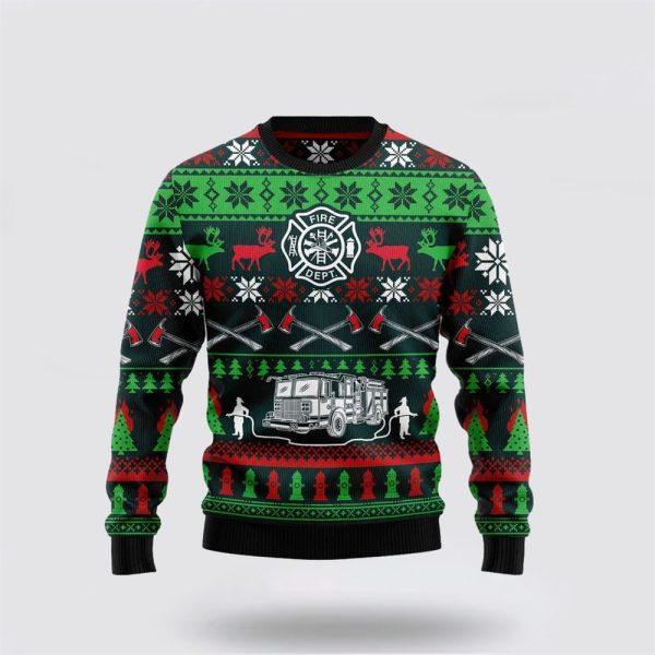 Get Festive With The Awesome Firefighter Ugly Christmas Sweater – Christmas Gifts For Firefighters