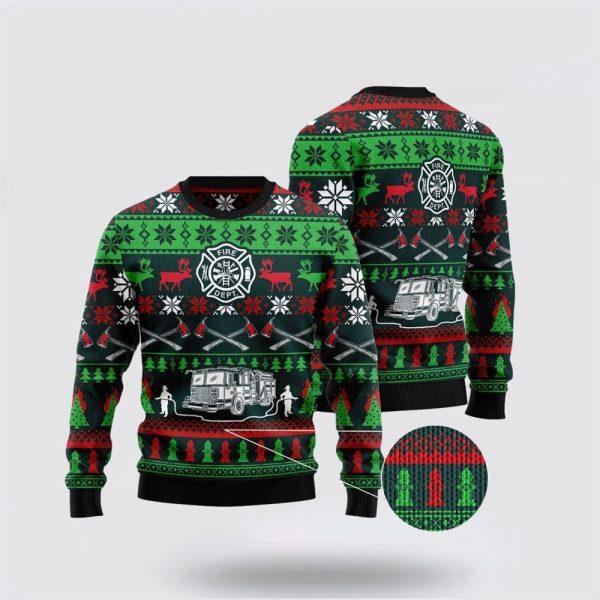 Get Festive With The Awesome Firefighter Ugly Christmas Sweater – Christmas Gifts For Firefighters