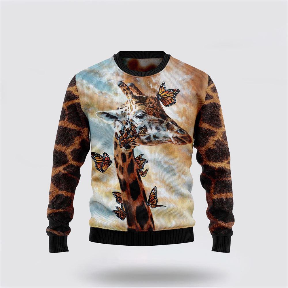 Giraffe Butterfly Ugly Christmas Sweater – Sweater Gifts For Pet Lover Giraffe Butterfly Ugly Christmas Sweater – Sweater Gifts For Pet Lover