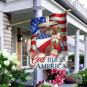 God Bless America American Wreath Patriot Christian…