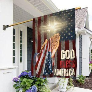 God Bless America Christian Cross Flag –…