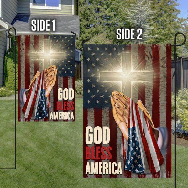 God Bless America Christian Cross Flag – Christian Flag Outdoor Decoration