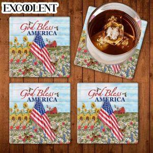 God Bless America Stone Coasters Coasters Gifts For Christian 1 Tee
