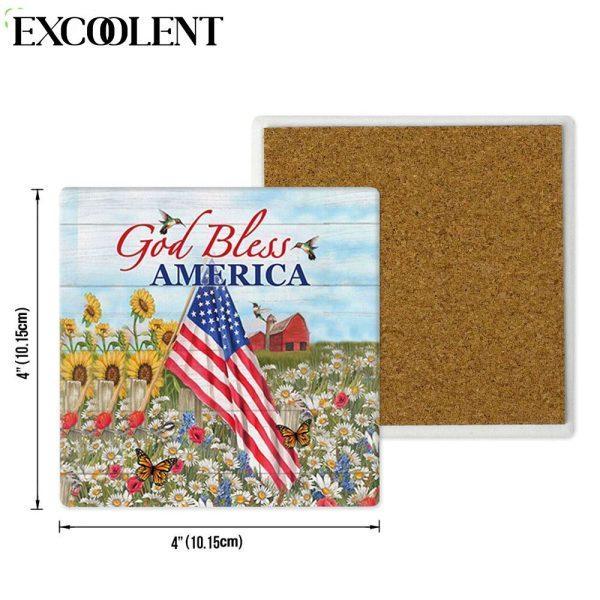 God Bless America Stone Coasters – Coasters Gifts For Christian