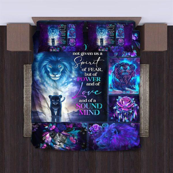 God Has Not Given Us a Spirit of Fear Christian Quilt Bedding Set – Christian Gift For Believers
