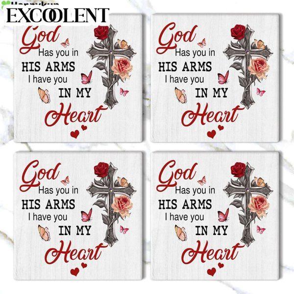 God Has You In His Arms I Have You In My Heart Stone Coasters – Coasters Gifts For Christian