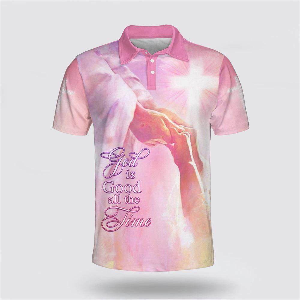 God Is Good All The Time Jesus Hands Polo Shirt – Gifts For Christians God Is Good All The Time Jesus Hands Polo Shirt – Gifts For Christians