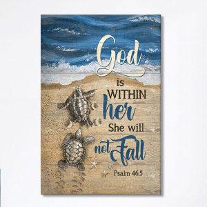 God Is Within Her Sand Beach Sea Turtle Canvas Wall Art Christian Canvas Prints Bible Verse Canvas Art lce8su.jpg