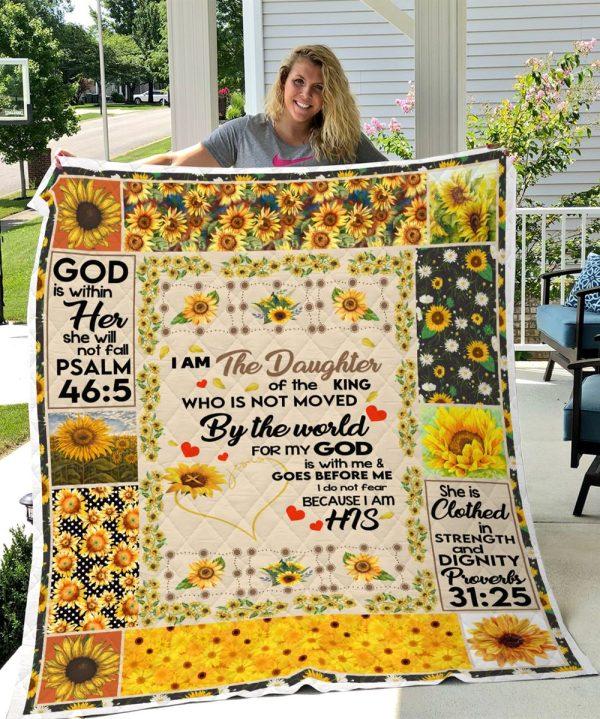 God Is Within Her She Will Not Fall Psalm Christian Quilt Blanket – Gifts For Christians
