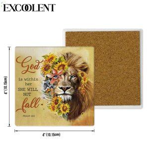 God Is Within Her She Will Not Fall Sunflower Lion Stone Coasters Coasters Gifts For Christian 4 m5euj2.jpg